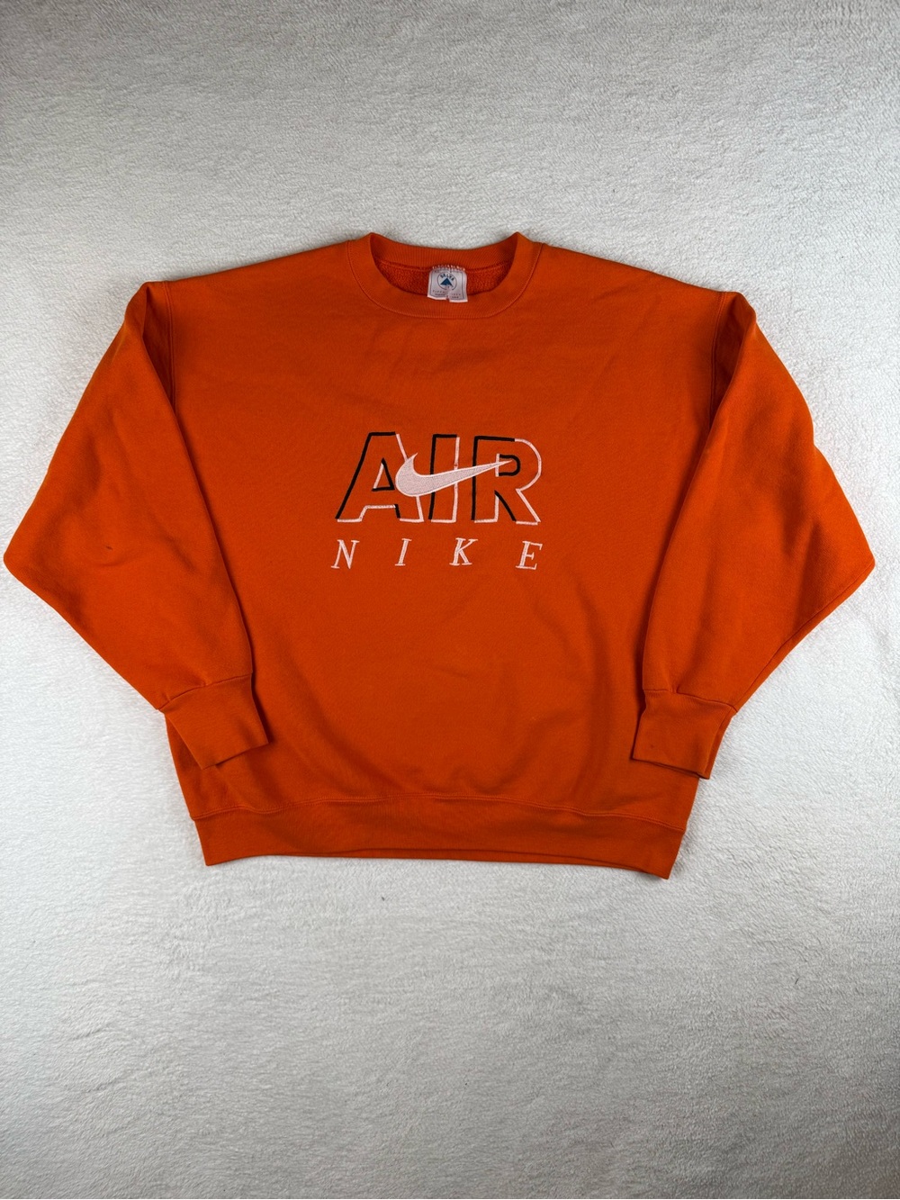 Vintage 90s Nike Air Crewneck Made In USA Delta Tag Size XL Orange Embroidered